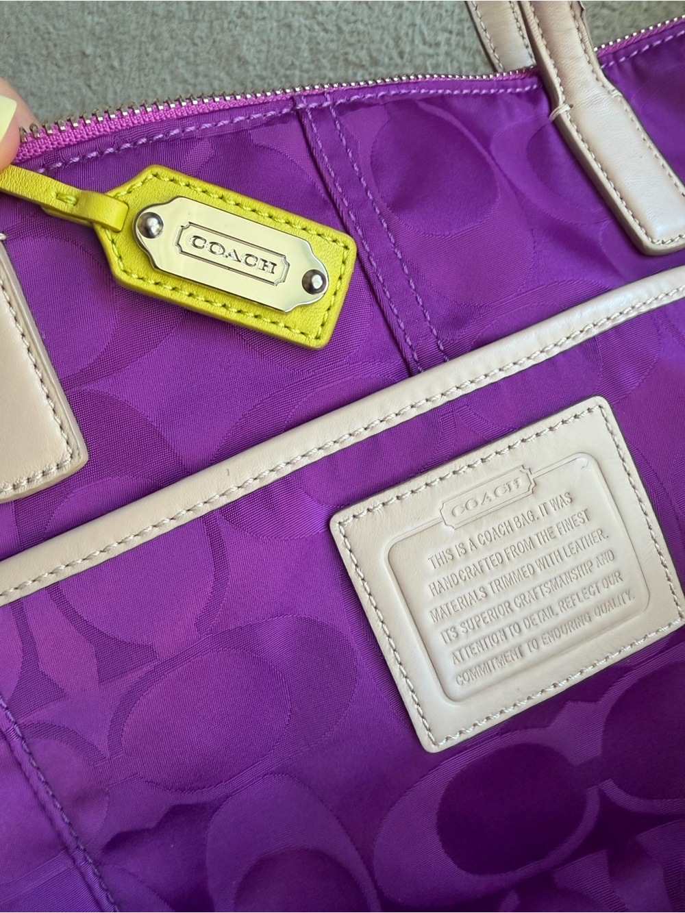 Coach Legacy Weekend Signature Colorblock Nylon Weekender Tote - Picture 5 of 5